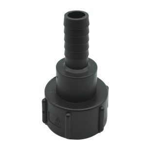 An IBC adaptor - S60x6 (2 inch) Female to (1 inch) Hose Tail
