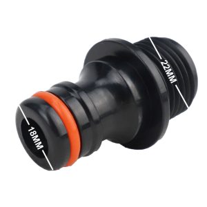 Side profile of an adaptor that converts a 0.5 inch keg opening to a hoselock with dimensions