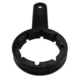 Birdseye view of a plastic tool for opening 51mm drum bungs