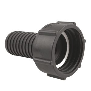 Rear profile of an IBC adaptor - S60x6 (2 inch) Female to (1.5 inch) Hose Tail