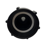 Rear profile of an IBC adaptor - S60x6 (2 inch) Female to (0.75 inch) Hose Tail