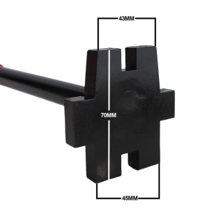 A tool for opening steel drum bungs with dimensions