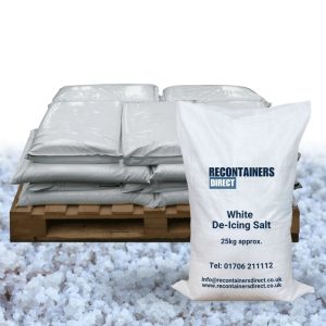 20 bags of 25kg white rock salt on a pallet