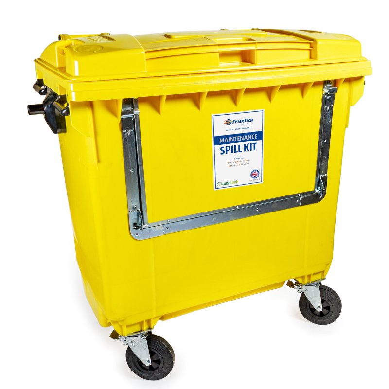 600 Ltr Maintenance Spill Kit - 4 Wheeled Bin Drop Front